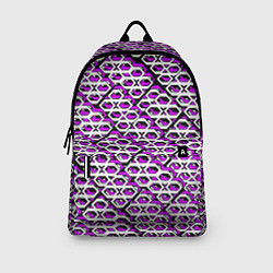 Рюкзак Фиолетово-белый узор на чёрном фоне, цвет: 3D-принт — фото 2