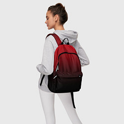 Рюкзак Красно-чёрный градиент в полоску, цвет: 3D-принт — фото 2