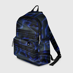 Рюкзак Темно синие карбоновые волны, цвет: 3D-принт