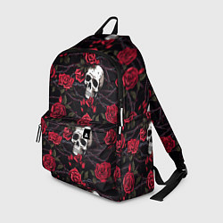 Рюкзак Черепа с алыми розами, цвет: 3D-принт