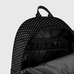 Рюкзак Чёрный в белый маленький горошек, цвет: 3D-принт — фото 2