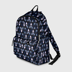 Рюкзак Чёрно-синий паттерн треугольники, цвет: 3D-принт