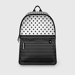 Рюкзак Белый в чёрный горошек с полосами, цвет: 3D-принт — фото 2