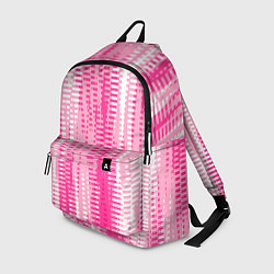 Рюкзак Бело-розовый полосатый, цвет: 3D-принт