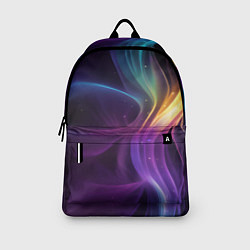 Рюкзак Радужные неоновые волны и разводы на черном фоне, цвет: 3D-принт — фото 2