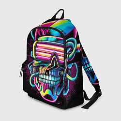 Рюкзак Cyber skull - ai art neon, цвет: 3D-принт