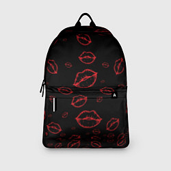 Рюкзак Паттерн красные губы на черном - lips red, цвет: 3D-принт — фото 2