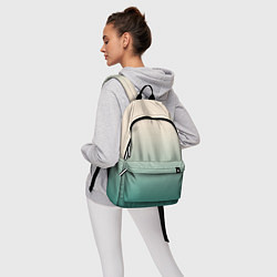 Рюкзак Градиент бежевый в бирюзовый, цвет: 3D-принт — фото 2
