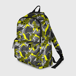 Рюкзак Шестиугольная текстура желтого камуфляжа, цвет: 3D-принт