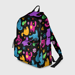 Рюкзак Паттерн разноцветных котиков, цвет: 3D-принт