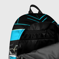 Рюкзак Серо-голубые полосы на чёрном фоне, цвет: 3D-принт — фото 2