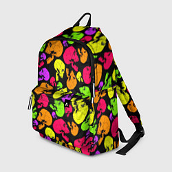 Рюкзак Разноцветные черепа узор, цвет: 3D-принт