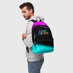Рюкзак Among us neon colors, цвет: 3D-принт — фото 2