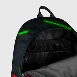 Рюкзак Зеленые и красные неоновые плиты в разломе, цвет: 3D-принт — фото 2