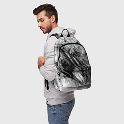 Рюкзак Серый абстрактный серо-черный шрих, цвет: 3D-принт — фото 2