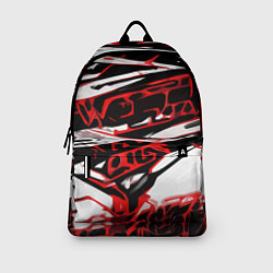 Рюкзак Красно-чёрная агрессивная абстракция на белом фоне, цвет: 3D-принт — фото 2