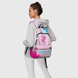 Рюкзак Porsche neon gradient style по-центру, цвет: 3D-принт — фото 2