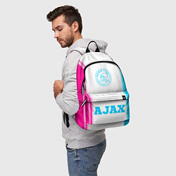 Рюкзак Ajax neon gradient style по-центру, цвет: 3D-принт — фото 2