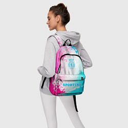 Рюкзак Sporting neon gradient style по-центру, цвет: 3D-принт — фото 2