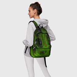 Рюкзак Зелёный дым абстракция, цвет: 3D-принт — фото 2