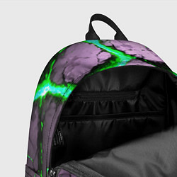 Рюкзак Треснувший камень зелёный, цвет: 3D-принт — фото 2