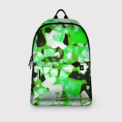 Рюкзак Green and white abstraction on a black background, цвет: 3D-принт — фото 2