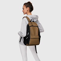 Рюкзак Чёрный с коричневым в горошек, цвет: 3D-принт — фото 2