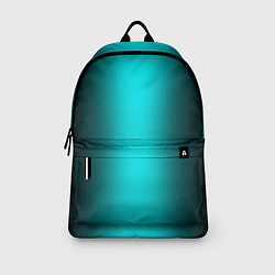 Рюкзак Чёрный и неоновый голубой градиент по центру, цвет: 3D-принт — фото 2