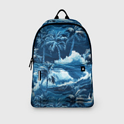 Рюкзак Пальмы и волны - голубые оттенки паттерн, цвет: 3D-принт — фото 2