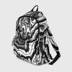Рюкзак Закрученные волны - чб абстракция, цвет: 3D-принт