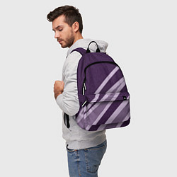 Рюкзак Фиолетовый абстрактный с полосой, цвет: 3D-принт — фото 2