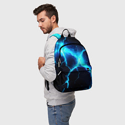 Рюкзак Голубой разлом из молний, цвет: 3D-принт — фото 2