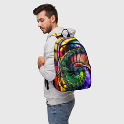 Рюкзак Фрактальный узор неоновый, цвет: 3D-принт — фото 2