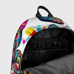 Рюкзак Бабочка и череп - нейроарт паттерн, цвет: 3D-принт — фото 2