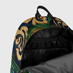Рюкзак Узоры и перья павлина, цвет: 3D-принт — фото 2