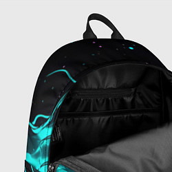 Рюкзак Голубые неоновые волны текстура, цвет: 3D-принт — фото 2