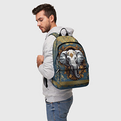 Рюкзак Слон лотос и золотая мандала, цвет: 3D-принт — фото 2