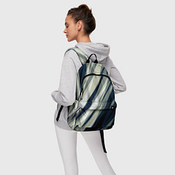 Рюкзак Синий с оливковым диагональные полосы, цвет: 3D-принт — фото 2