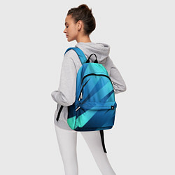 Рюкзак Сине-голубой абстрактные полосы, цвет: 3D-принт — фото 2