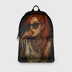 Рюкзак Рыжая девушка в очках с тату, цвет: 3D-принт — фото 2