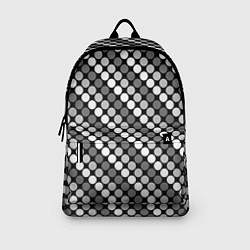 Рюкзак Белый серый горох на черном ретро, цвет: 3D-принт — фото 2