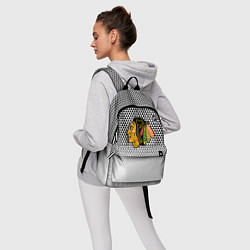 Рюкзак Чикаго Блэкхокс - геометрический паттерн с градиен, цвет: 3D-принт — фото 2