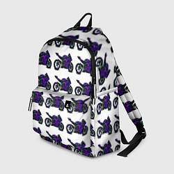 Рюкзак Motorcycle purple gloss, цвет: 3D-принт
