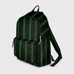 Рюкзак Color black cage green stripes, цвет: 3D-принт