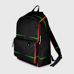 Рюкзак Color black green orange stripes, цвет: 3D-принт