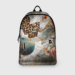 Рюкзак Мрамор с цветами и леопардовый узор, цвет: 3D-принт — фото 2