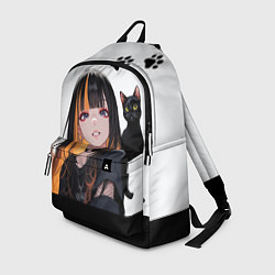 Рюкзак Девушка и кот, цвет: 3D-принт