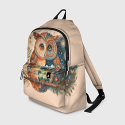 Рюкзак Сова разделенная на день и ночь абстракция, цвет: 3D-принт