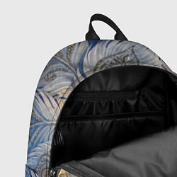 Рюкзак Синие перья с самоцветами, цвет: 3D-принт — фото 2