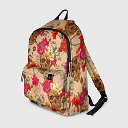 Рюкзак Черепа в цветах, цвет: 3D-принт